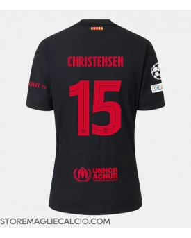 Barcelona Andreas Christensen #15 Maglia Gara Trasferta Repliche 2024-25